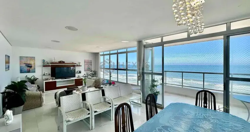 Apartamento frente mar reformado com varanda, lazer e vista mar na praia das pitangueiras, guaruja