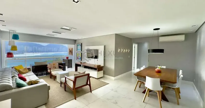 Apartamento frente mar com varanda na praia das astúrias, guaruja