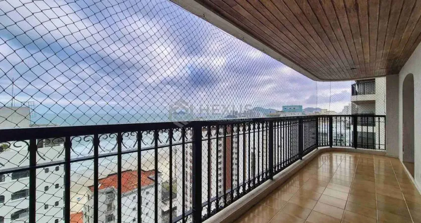 Apartamento com varanda, lazer e vista mar na quadra mar da praia das pitangueiras, guaruja