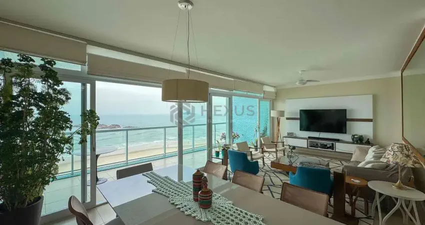 Apartamento frente mar com varanda e vista mar na praia das pitangueiras, guaruja