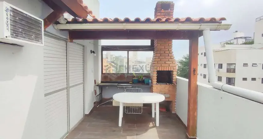 Cobertura com área gourmet a duas quadras da praia do tombo, guaruja