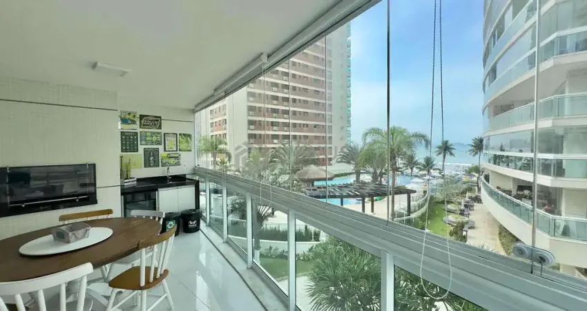 Apartamento frente mar com varanda gourmet, lazer e vista mar, asturias, guaruja