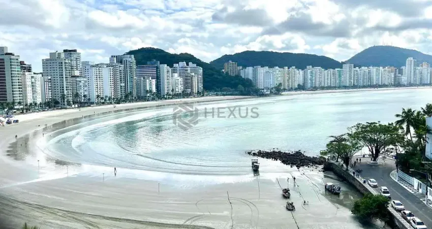Apartamento frente mar reformado com varanda e lazer na praia das asturias, guaruja
