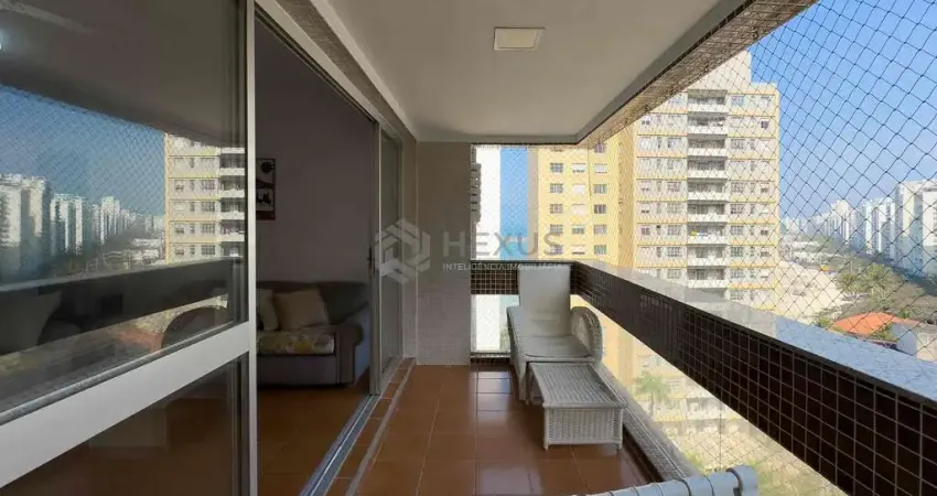 Apartamento beira mar, varanda, lazer, vista mar, praia das pitangueiras, guaruja | hexus