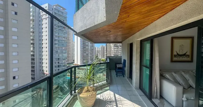 Apartamento com varanda e lazer na praia das astúrias, guarujá