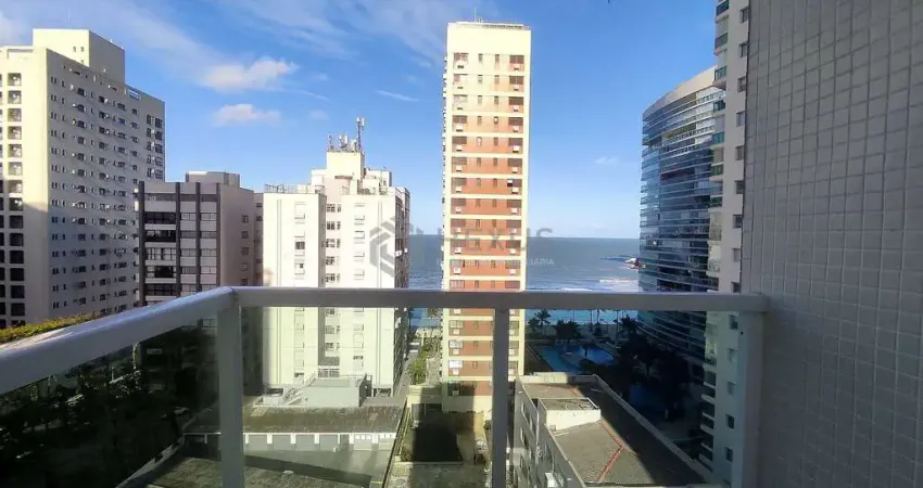 Apartamento reformado com varanda e vista mar a uma quadra da praia das asturias, guaruja