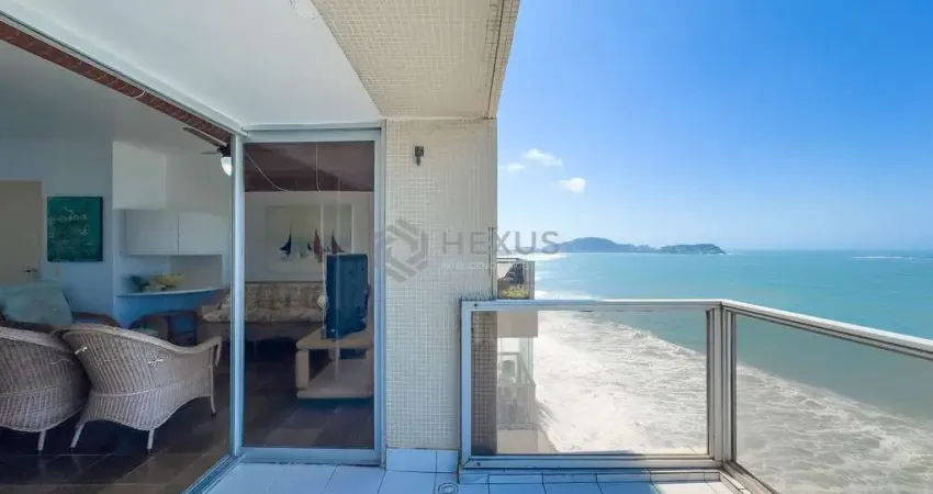 Apartamento frente mar com varanda para locação, pitangueiras, guarujá, sp
