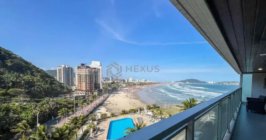 Apartamento frente mar, reformado com varanda, vista mar e lazer, pitangueiras, guaruja