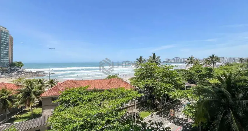 Apartamento frente mar com varanda e vista mar na praia das pitangueiras, guaruja