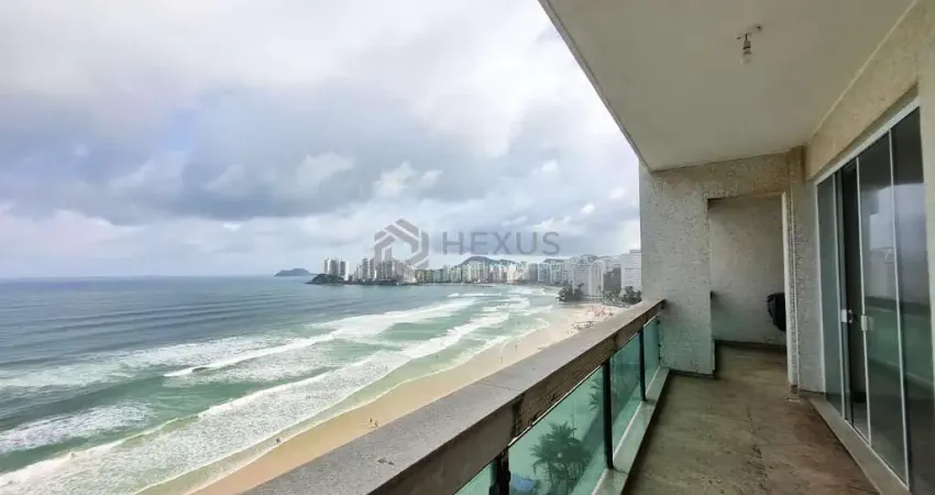 Apartamento frente mar com varanda e vista mar na praia das pitangueiras, guaruja