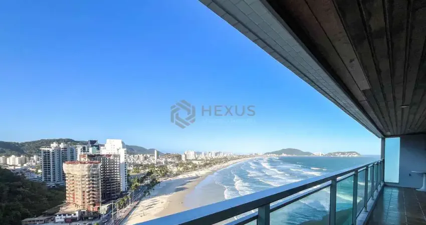 Apartamento frente mar com varanda, vista mar e lazer na praia das pitangueiras, guaruja