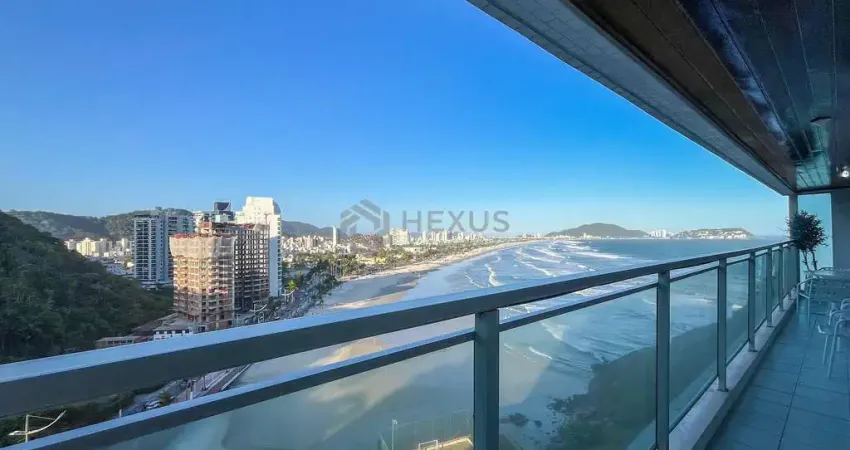 Apartamento frente mar com varanda, vista mar e lazer na praia das pitangueiras, guaruja