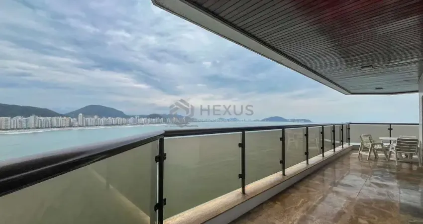 Apartamento frente mar com varanda gourmet, lazer e vista mar na praia das asturias, guaruja