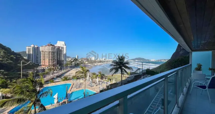Apartamento frente mar com varanda e lazer de clube, pitangueiras, guaruja