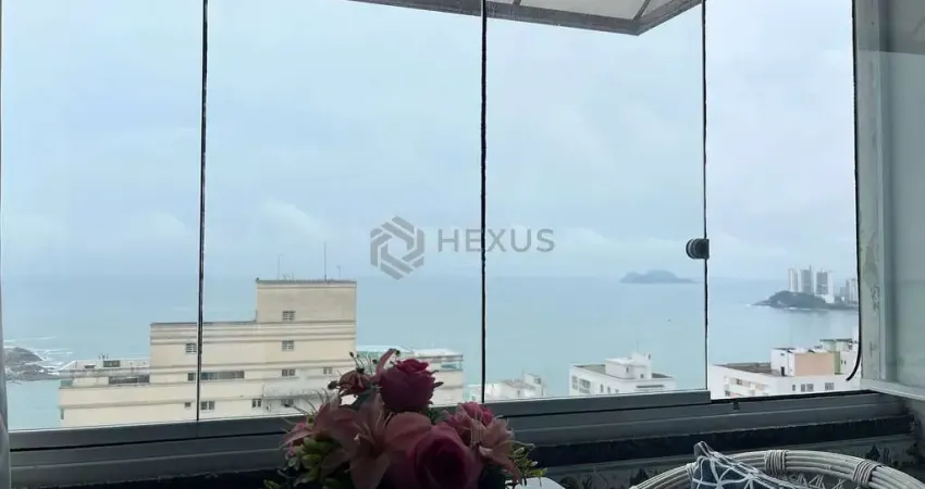 Apartamento com vista mar e lazer a uma quadra da praia das pitangueiras, guaruja