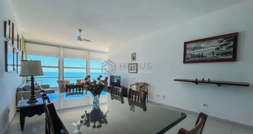 Apartamento frente mar com varanda na praia das pitangueiras, guaruja