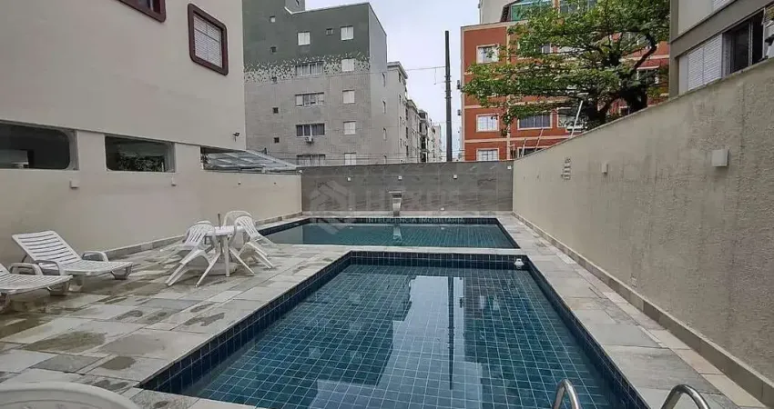 Apartamento com varanda e lazer na praia da enseada, guaruja