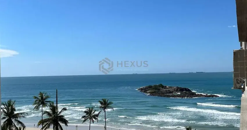 Apartamento com vista para o mar na quadra da praia das pitangueiras, guarujá