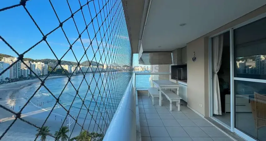 Apartamento frente mar com varanda gourmet e lazer completo na praia das asturias, guaruja