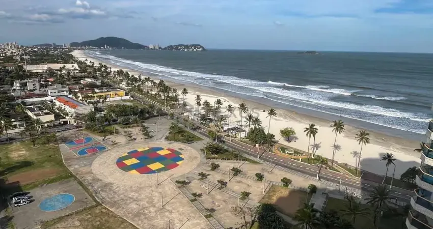 Apartamento beira mar com varanda e lazer na praia da enseada, guaruja