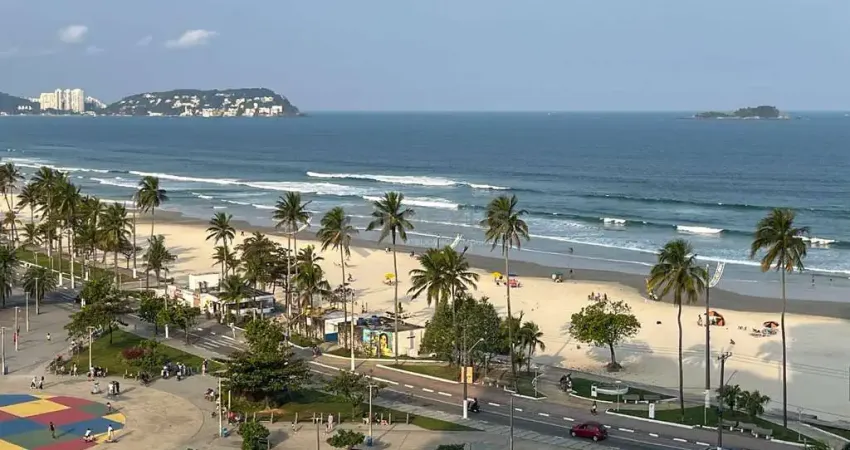 Apartamento beira mar com varanda e lazer na praia da enseada, guaruja