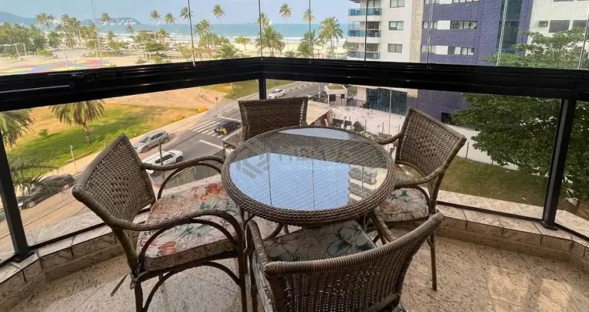 Apartamento beira mar com varanda, vista mar e lazer de clube na praia da enseada, guaruja