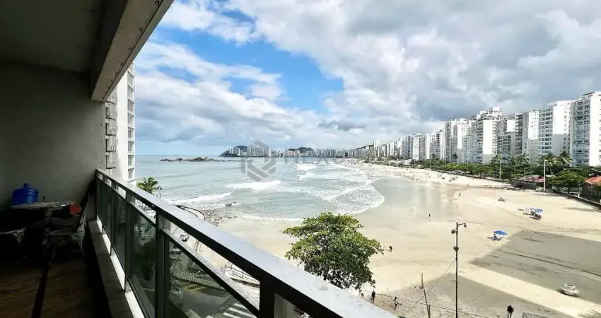 Apartamento frente mar com varanda e vista mar na praia das pitangueiras, guaruja