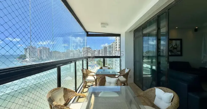 Apartamento frente mar com varanda em prédio com lazer na beira mar da praia das astúrias, guarujá-