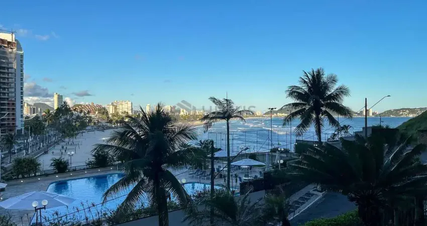 Apartamento reformado frente mar com varanda, vista mar e lazer de clube, pitangueiras, guaruja