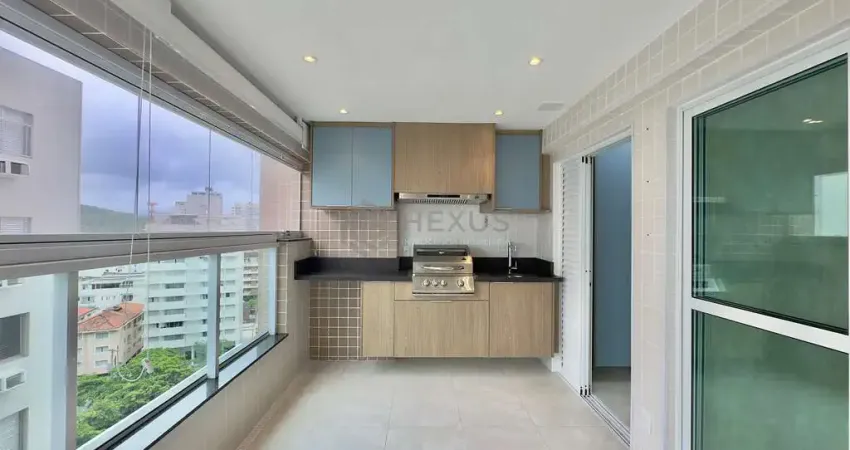 Apartamento reformado com varanda gourmet e lazer a uma quadra da praia das asturias, guaruja