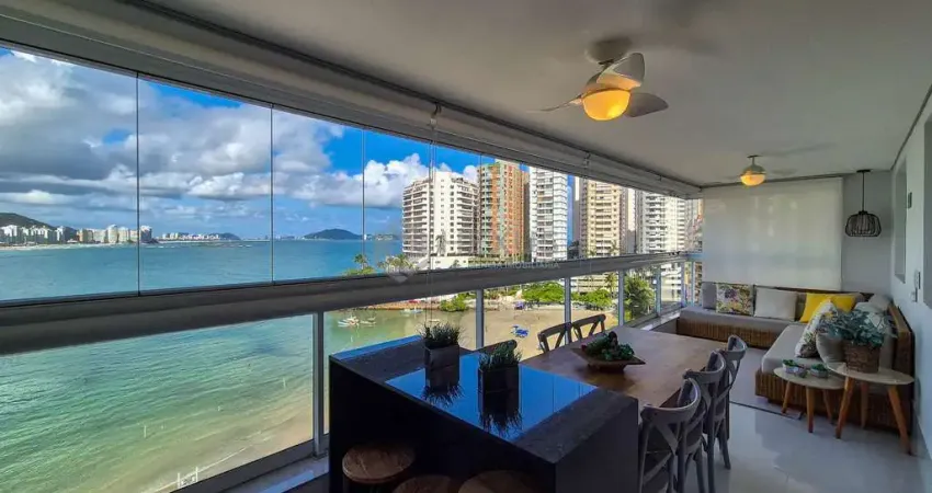 Apartamento frente mar com varanda gourmet e lazer na Praia das Asturias, Guaruja