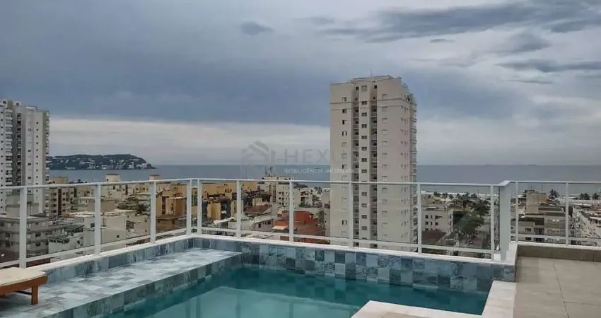 Apartamento com varanda e lazer na Praia da Enseada, Guaruja