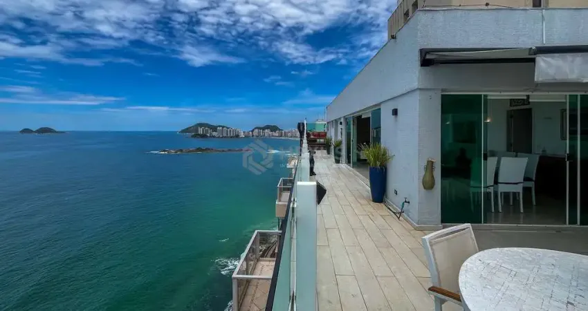 Cobertura frente mar com piscina e varanda gourmet na Praia das Pitangueiras, Guaruja
