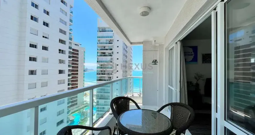 Apartamento com varanda vista mar e lazer na beira mar da Praia das Asturias, Guaruja