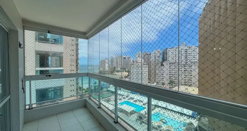 Apartamento com varanda vista mar e lazer na beira mar da Praia das Asturias, Guaruja