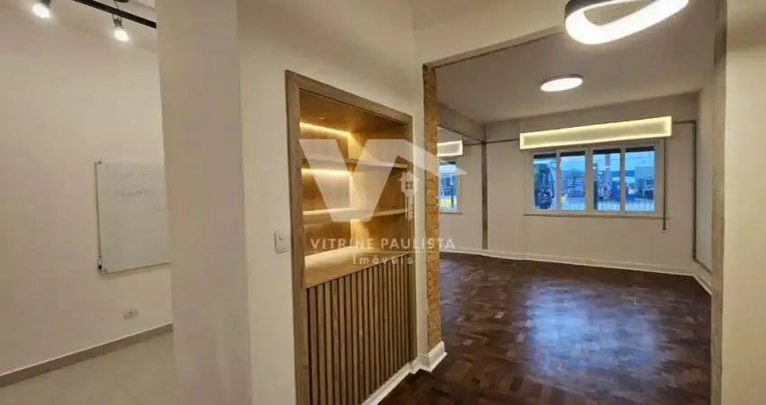 Apartamento à venda em higienópolis com 2 quartos (1 suíte) e 1 vaga de garagem, reformado, com 150m², cozinha gourmet e deck.