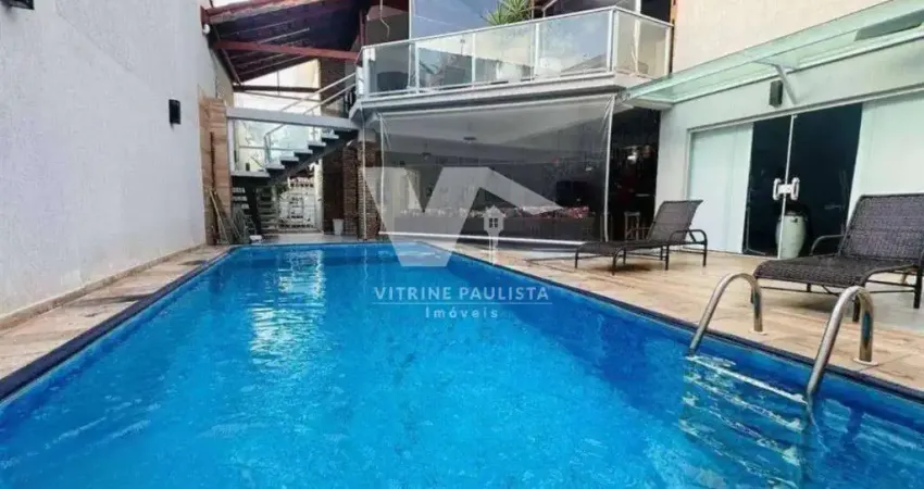 Sobrado de alto padrão na vila guilhermina com 3 quartos (1 suíte), 3 vagas, piscina grande e churrasqueira. próximo ao metrô vila guilhermina.
