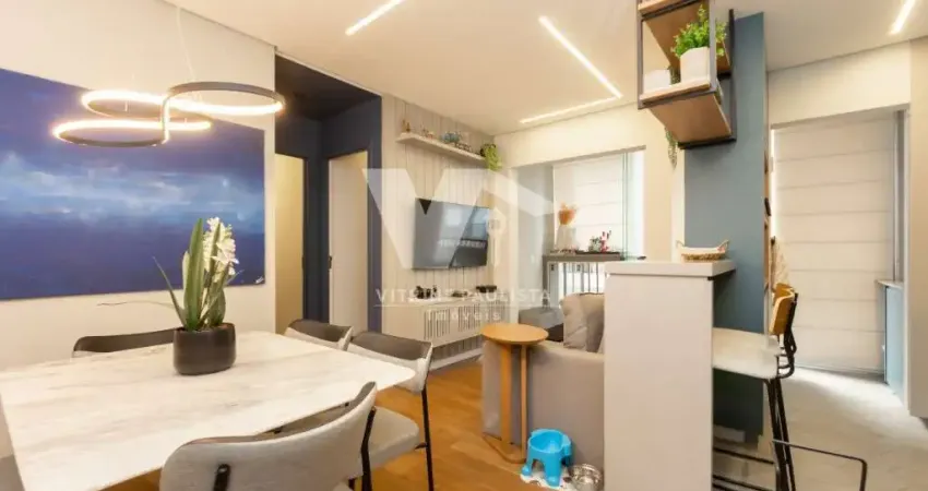 Apartamento em alphaville com 2 quartos e 1 vaga. 52m², moderno, mobiliado e com varanda. lazer completo com piscina e academia.