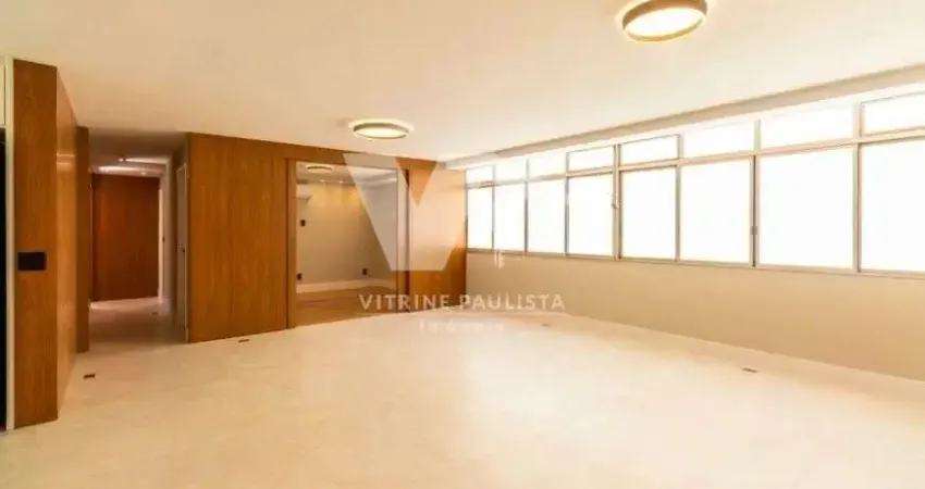 Apartamento em Higienópolis com 130m², 3 quartos e 1 vaga. Armários embutidos e Ar-condicionado. Perto do Shopping Higienópolis e do Metrô.