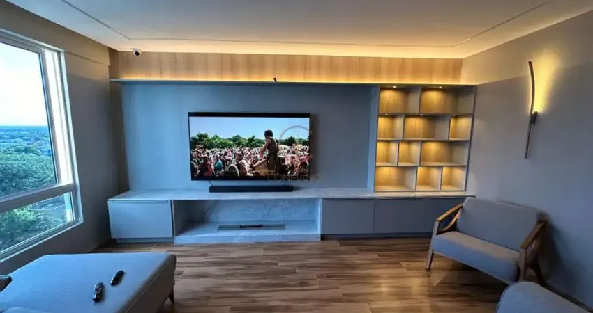 Apartamento frente a fundos ,mobiliado, decorado, com 03 suítes, 02 vagas cobertas e vista panorâmica -centro