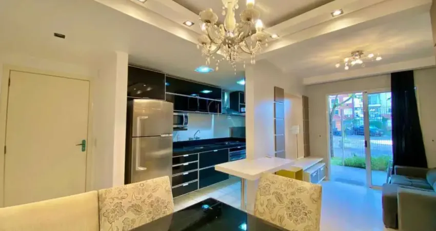 Apartamento térreo com pátio - mobiliado - 2 dormitórios no jardim baviera - canoas