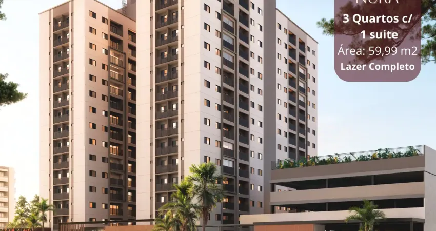 Nura 3q | 1 suite | 60 m2 | av. carlos borges | lazer completo | maringá - pr