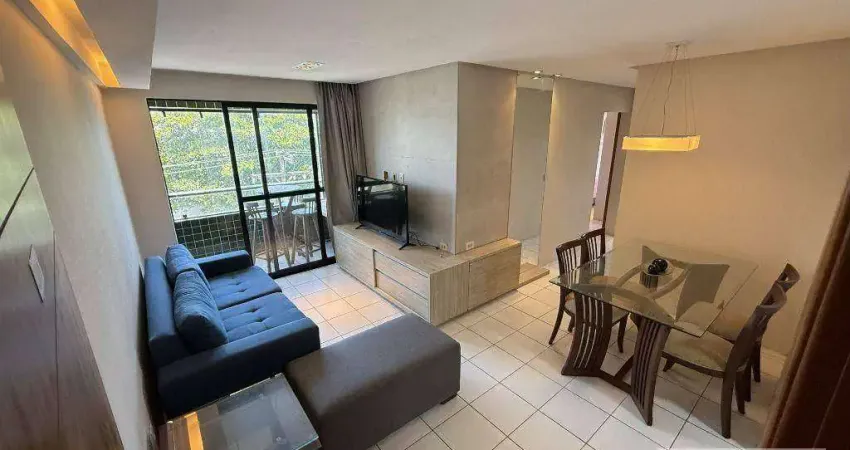 Apartamento mobiliado com 3 dormitórios para alugar, 71 m² por r$ 3.500/mês - imbiribeira - recife/pe