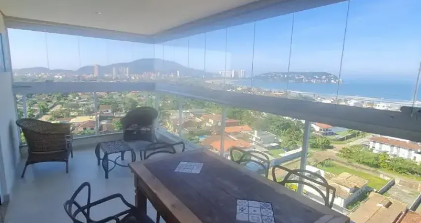 Lindo apartamento para locação no guarujá, com 2 dormitórios e excelente vista para o mar