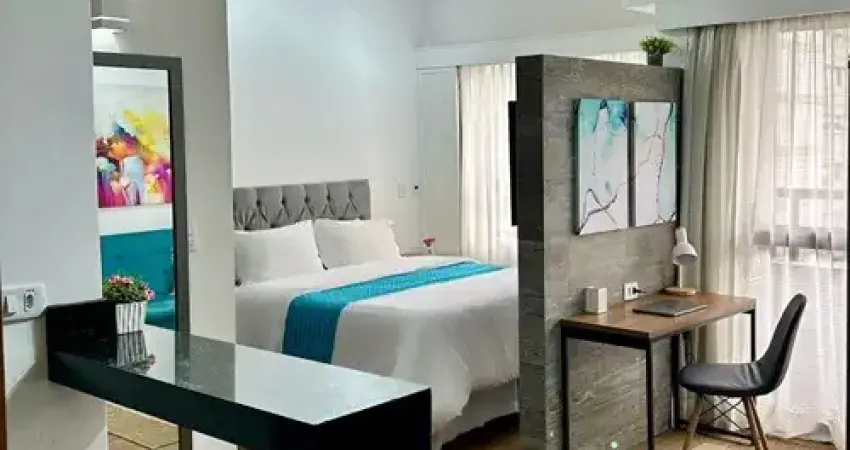 Oportunidade única de investimento de alto padrão em apartamento mobiliado de 35m² (fora do pool)