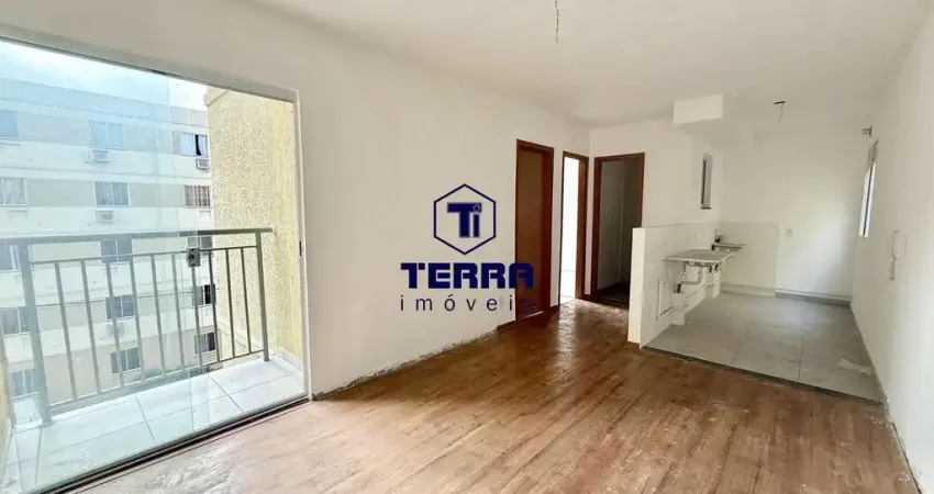 Apartamento novo em maria paula, com 2 quartos, cozinha americana e varanda.