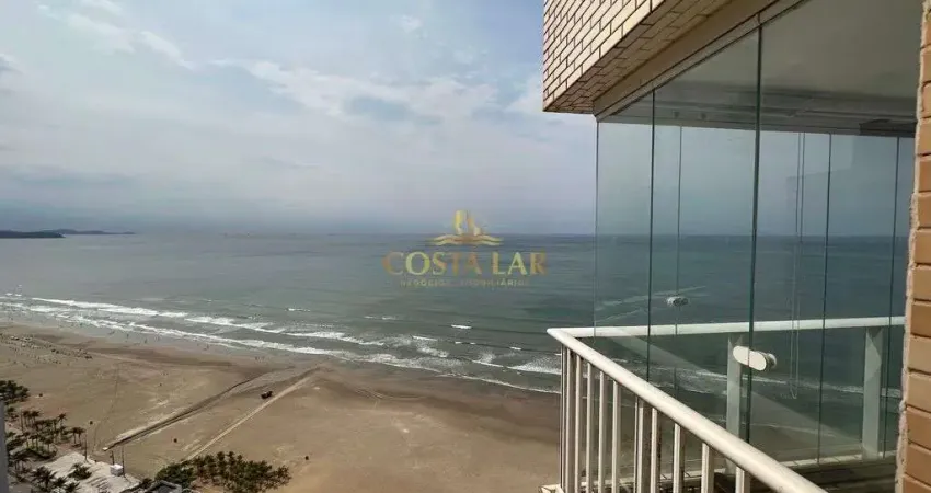 Apê frente mar, mobiliado, com 2 quartos e lazer completo - mirim, praia grande!