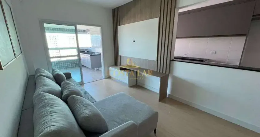 Apartamento mobiliado, 3 quartos (1 suíte), 2 vagas - mirim - praia grande/sp.