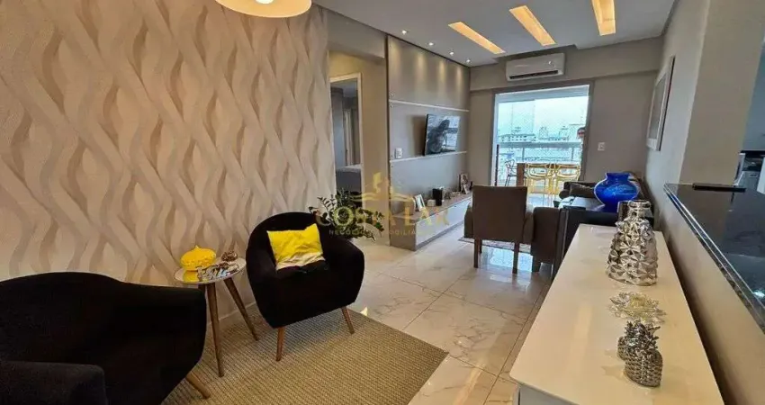 Apartamento mobiliado, 2 quartos (2 suítes), 2 vagas - Guilhermina, Praia Grande