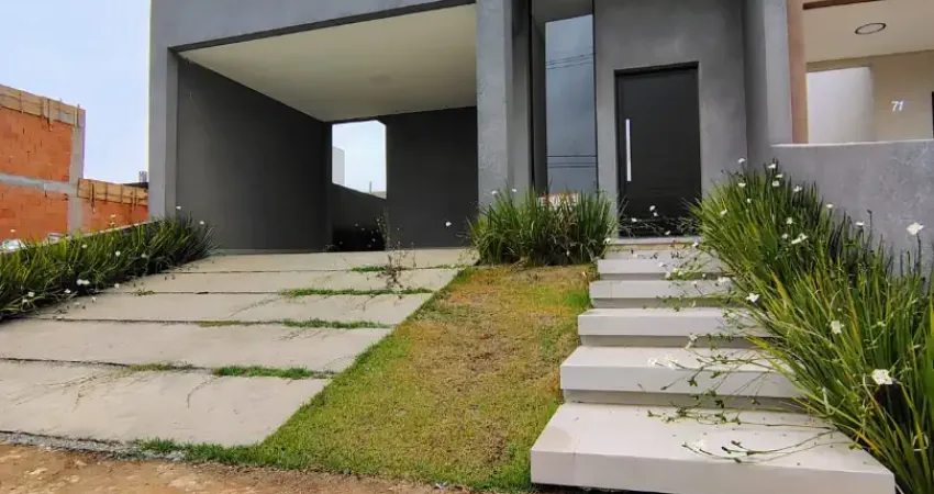 Casa moderna com suíte, pé direito duplo e área gourmet – condomínio clube na natureza